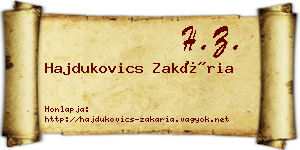 Hajdukovics Zakária névjegykártya